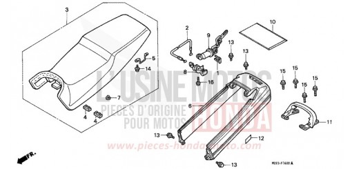 SEAT/REAR COWL NTV650P de 1993